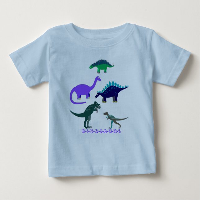 Camiseta Para Bebê Dinossauros (Frente)