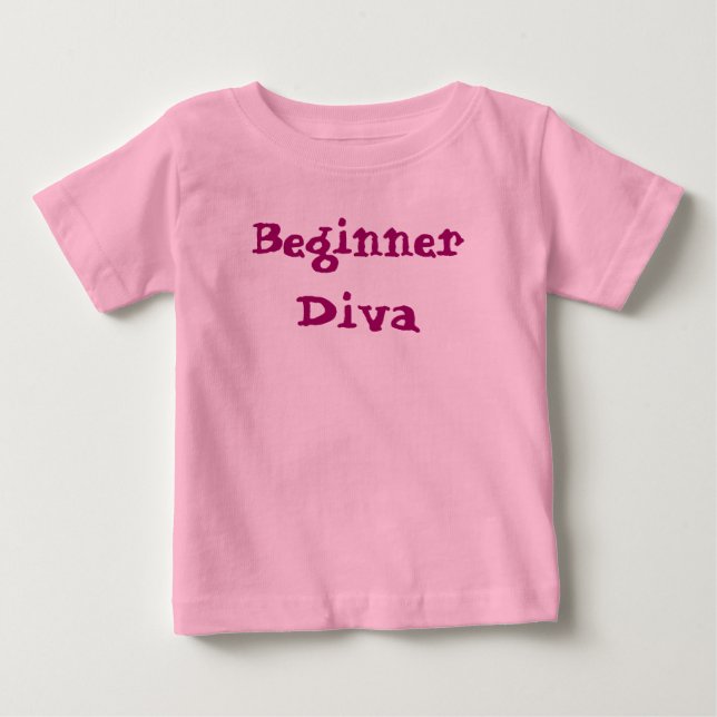 Camiseta Para Bebê Diva Iniciante Fofo Sassy Feminino Citação (Frente)