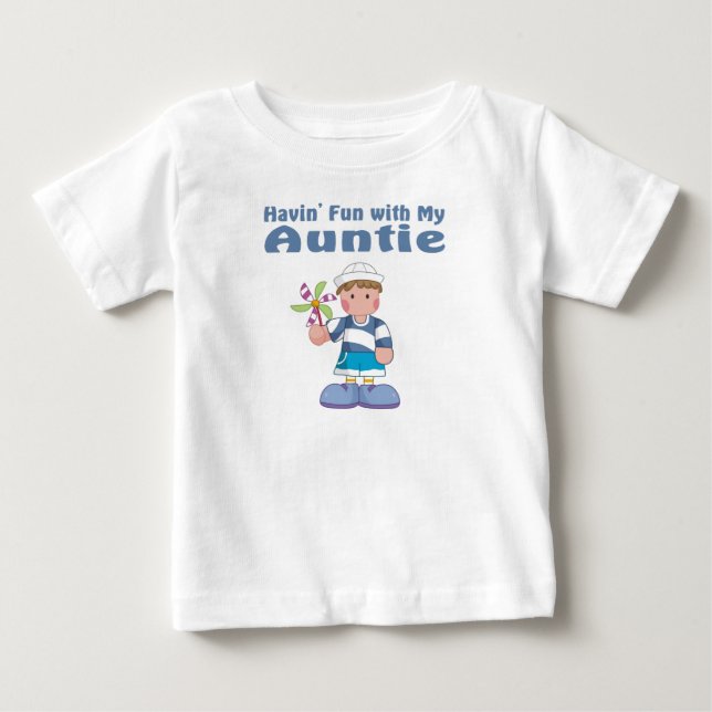 Camiseta Para Bebê Divertido com a tia (Frente)