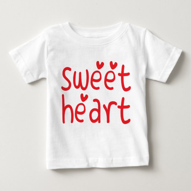 Camiseta Para Bebê Doce Bebê Cardíaco (Frente)