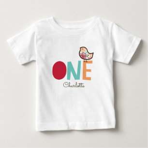 Camiseta Para Bebê Doce Candy Damask Menina Festa de 1º Aniversário