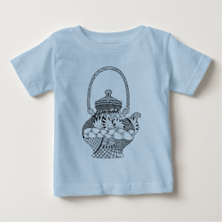 Camiseta Para Bebê Doodle do bule