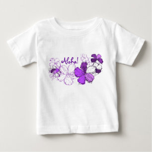 Camiseta Para Bebê Doodle Hibiscus Toddler Tee