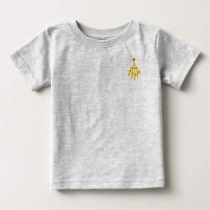 Camiseta Para Bebê Dourado candelabro