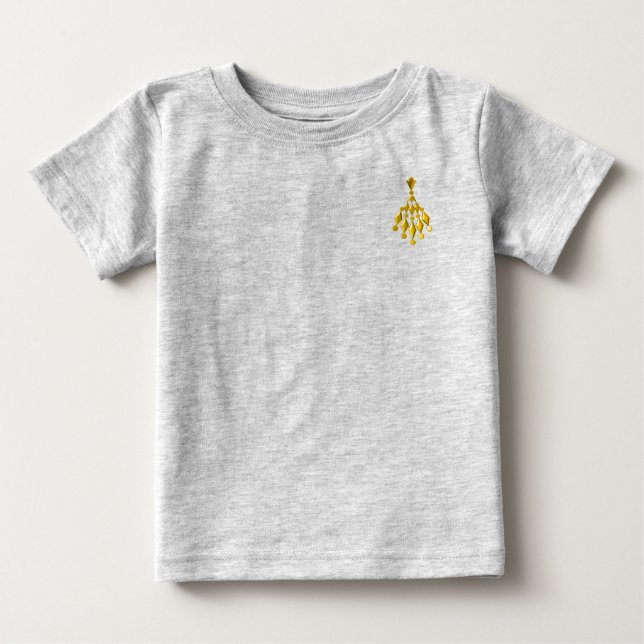 Camiseta Para Bebê Dourado candelabro (Frente)