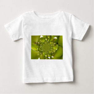 Camiseta Para Bebê Dourado Verde: Banana Torre Tropical Caleidoscópio