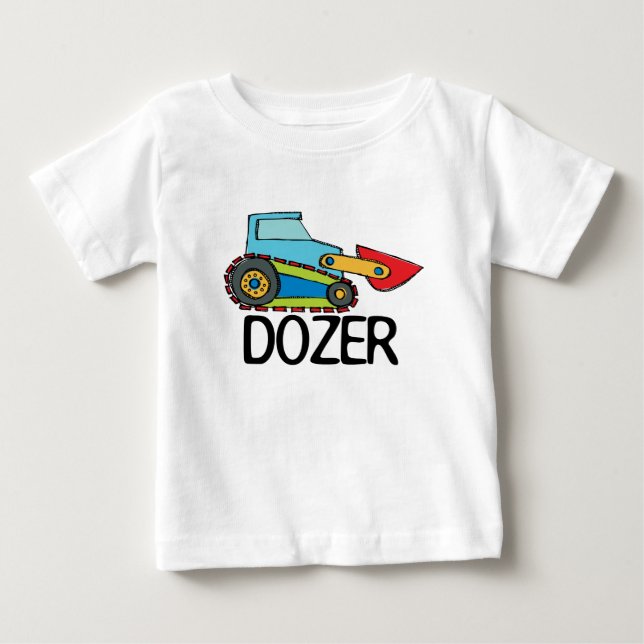 Camiseta Para Bebê Dozer Bulldozer Transportation (Frente)