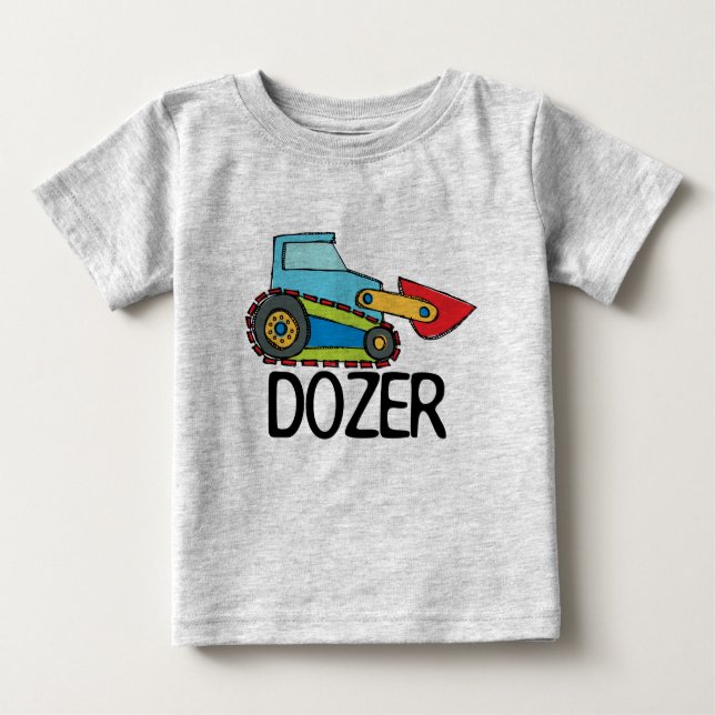 Camiseta Para Bebê Dozer Bulldozer Transportation (Frente)