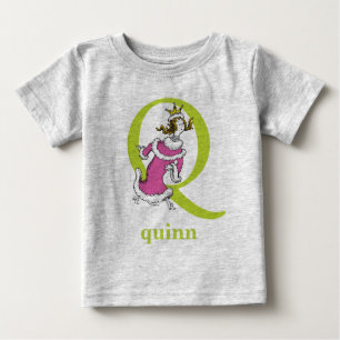 Camiseta Para Bebê Dr. Seuss ABC: Carta Q - Verde   Adicione seu nome