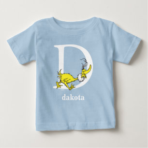 Camiseta Para Bebê Dr. Seuss ABC: Letra D - Branco   Adicione seu nom