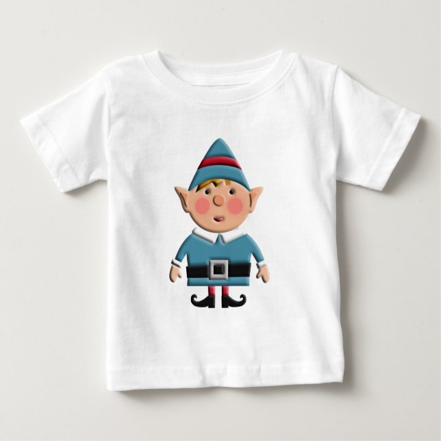 Camiseta Para Bebê Duende retro bonito do Natal (Frente)