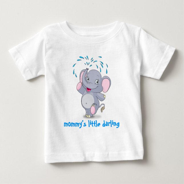 Camiseta Para Bebê Elefante bonito do bebê com o querido pequeno da (Frente)