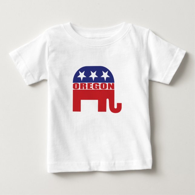 Camiseta Para Bebê Elefante do republicano de Oregon (Frente)