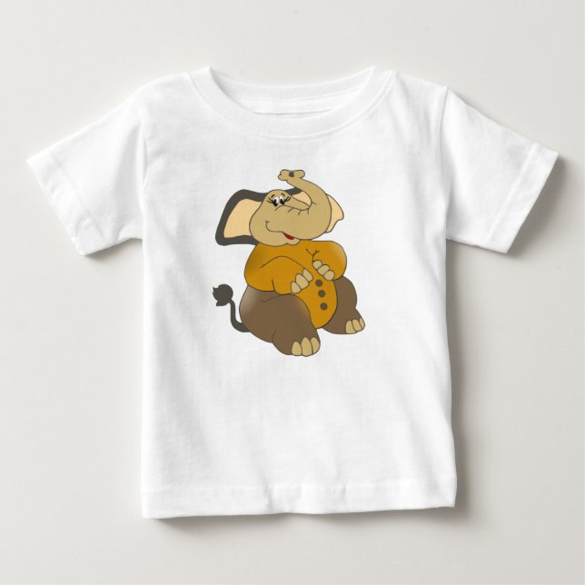 Camiseta Para Bebê Elefante Impressão Toddler Long Sleeve (Frente)
