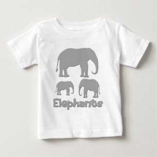 Camiseta Para Bebê Elefantes
