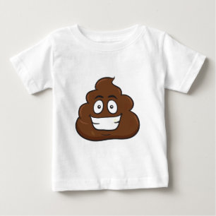 Camiseta Para Bebê emoji de cocô engraçado