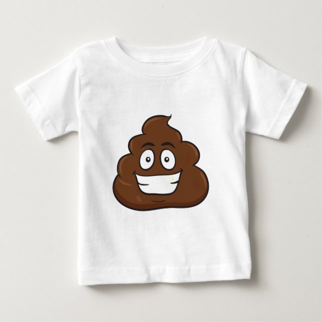 Camiseta Para Bebê emoji de cocô engraçado (Frente)