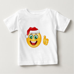 Camiseta Para Bebê emoji de Papai Noel