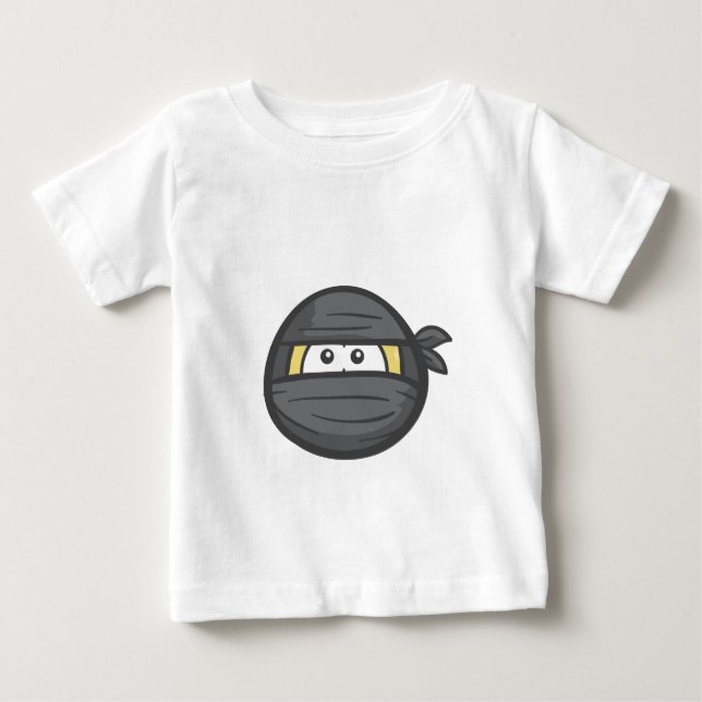 Camiseta Para Bebê Emoji: Ninja enfrenta (Frente)