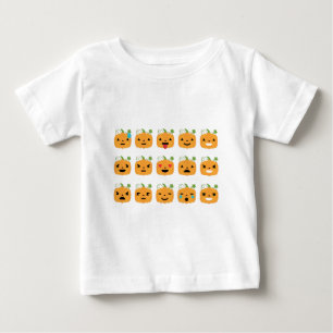 Camiseta Para Bebê emojis de abóbora-das-bruxas