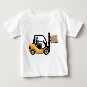 Camiseta Para Bebê Empilhadeira amarela