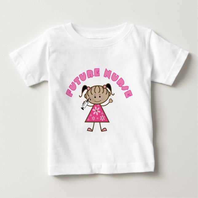 Camiseta Para Bebê Enfermeira futura bonito (Frente)