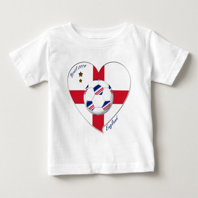 Camiseta Para Bebê "ENGLAND" Soccer Team. Fútbol de Inglaterra 2014 (Frente)