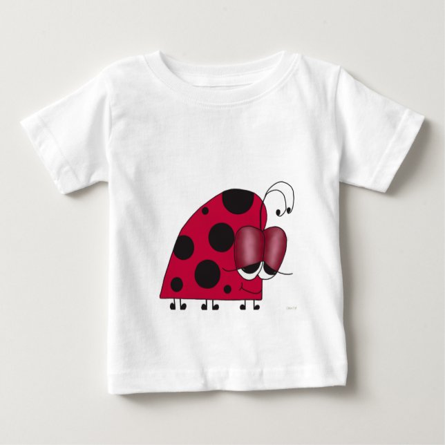 Camiseta Para Bebê Engraçado e Euphoric Ladybug (Frente)