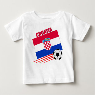 Camiseta Para Bebê Equipe de futebol de Croatia