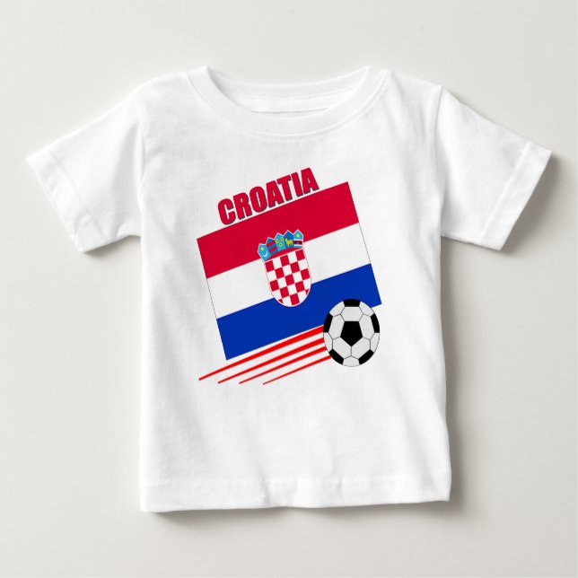 Camiseta Para Bebê Equipe de futebol de Croatia (Frente)