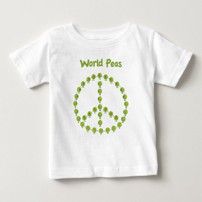 Camiseta Para Bebê Ervilhas do mundo (Frente)