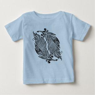 Camiseta Para Bebê Esboço inspirado das penas