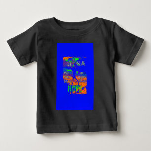Camiseta Para Bebê Esperança Psicodélica dos Estados Unidos: Arte da 