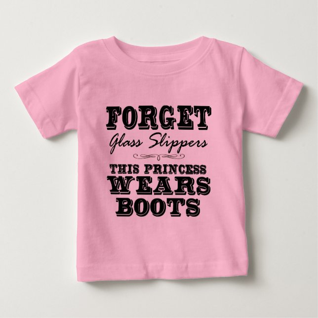 Camiseta Para Bebê Esquece as panelas de vidro, esta princesa Veste b (Frente)