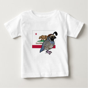 Camiseta Para Bebê Estado Birdorable: Codorniz de Califórnia