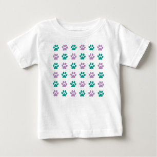 Camiseta Para Bebê Estampas de filhotes roxas e teares