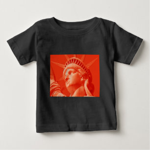 Camiseta Para Bebê Estátua Vermelha da Liberdade