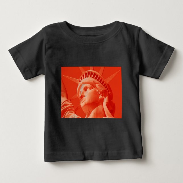 Camiseta Para Bebê Estátua Vermelha da Liberdade (Frente)