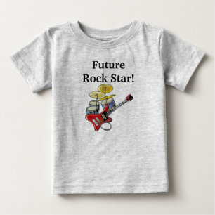 Camiseta Para Bebê Estrela do rock futura