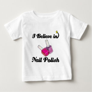 Camiseta Para Bebê eu acredito em esmalte