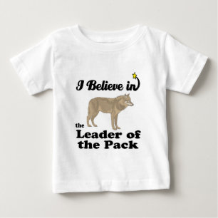 Camiseta Para Bebê eu acredito no líder da matilha