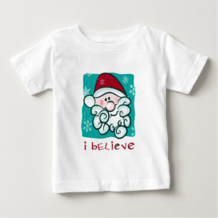 Camiseta Para Bebê Eu acredito no TShirt do Natal do papai noel