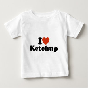 Camiseta Para Bebê Eu Adoro Ketchup