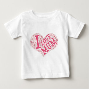 Camiseta Para Bebê Eu adoro Mãe Criança T Shirt Vertical