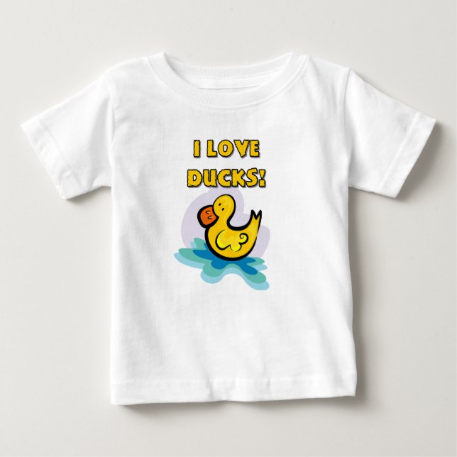 Camiseta Para Bebê Eu Adoro Patos (Frente)