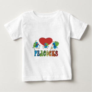 Camiseta Para Bebê Eu Adoro Peacocks