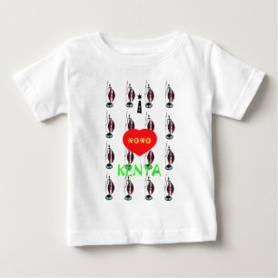 Camiseta Para Bebê Eu Amo a Arte de Impressão Maasai do Quênia