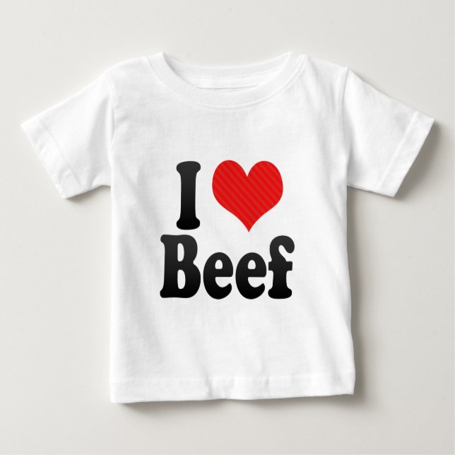 Camiseta Para Bebê Eu amo a carne (Frente)