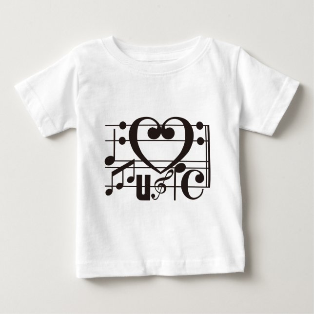 CAMISETA PARA BEBÊ EU AMO A MÚSICA (Frente)