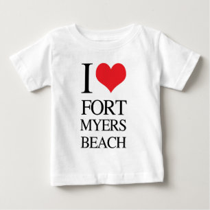 Camiseta Para Bebê Eu amo a praia de Fort Myers
